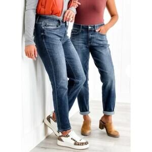 Judy Blue My Favorite Boyfriend Mid-Rise Dark Wash Slim Jeans - 11/30